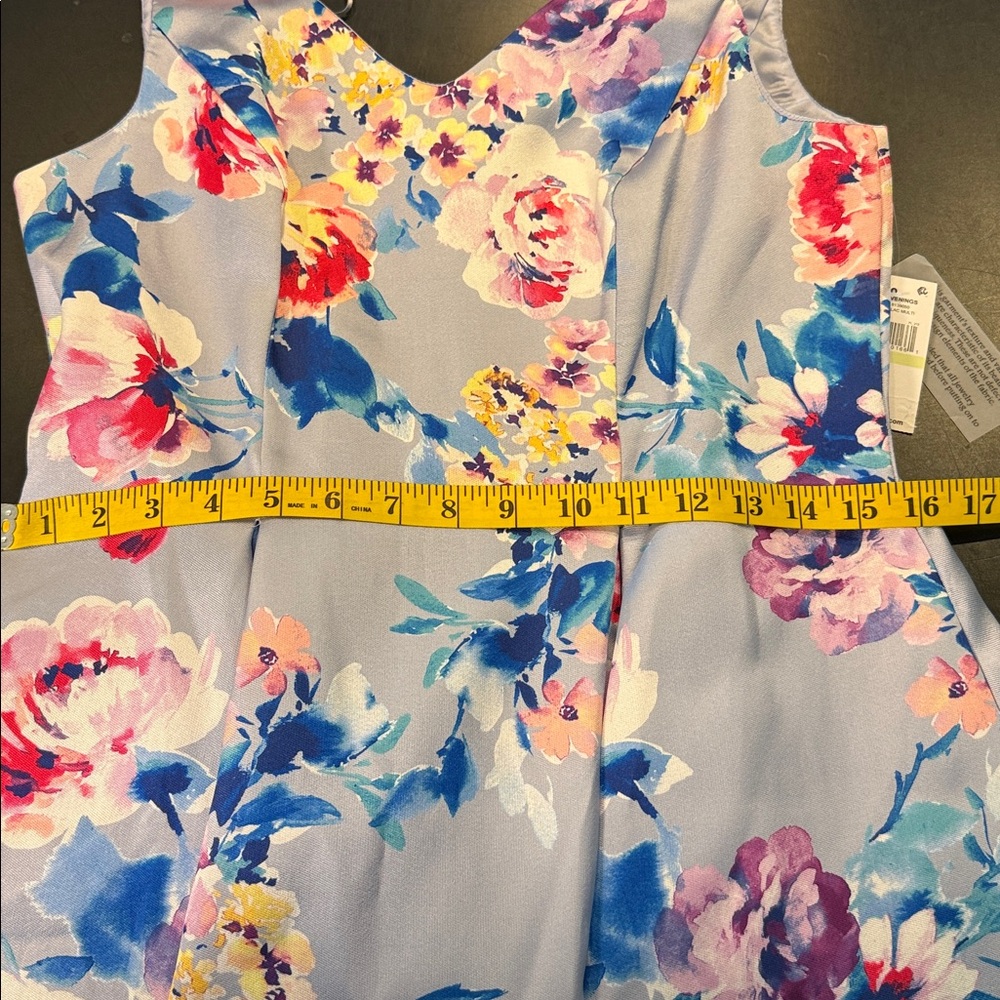 Alex Evenings 8139050 Short Printed Cocktail A Line Dress in Lilac Multi size 4 - Picture 8 of 11